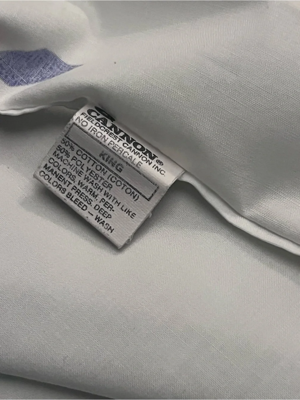Vintage Canon Percale King size Flat sheet with Pastel Geometric Accents